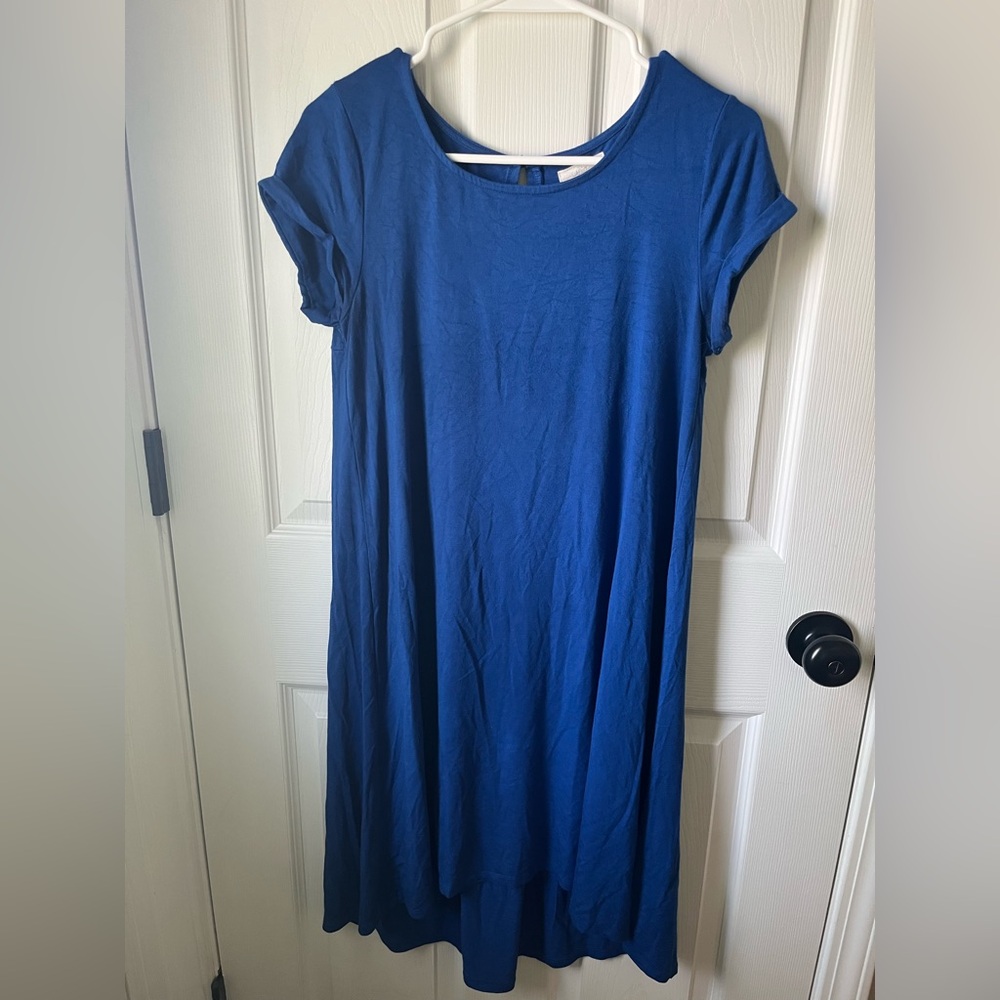 Blue Short Sleeve Dress